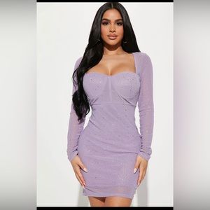 Purple Lilac Midi Mesh Dress - New